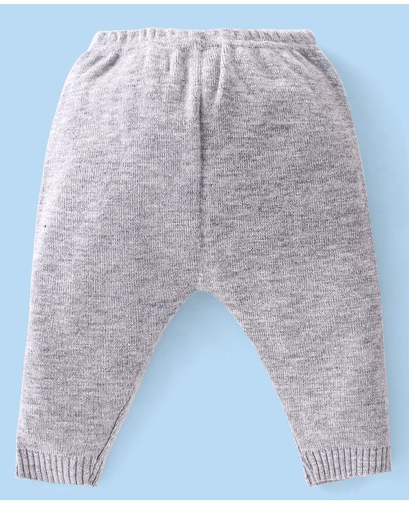 Babyhug Cotton Knit Full Sleeves Sweater Set Cable Knit Design- Grey