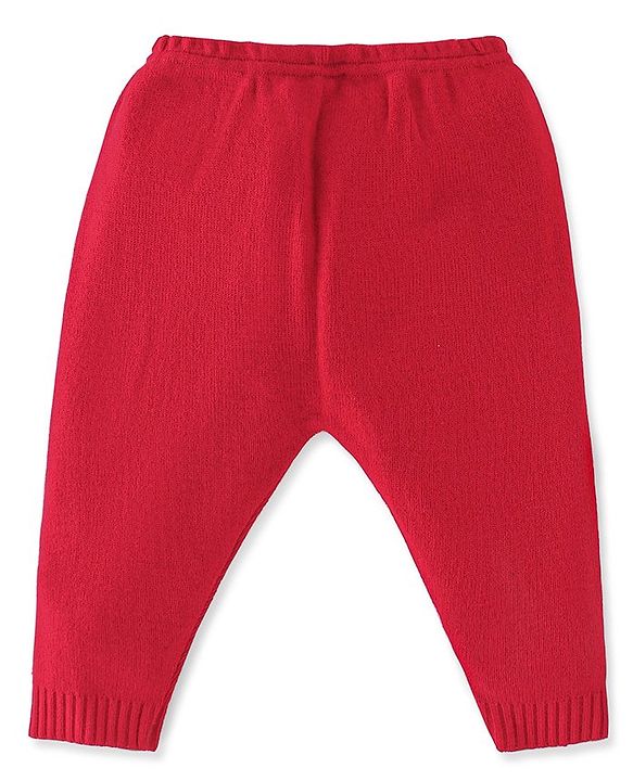 Babyhug Knit Full Sleeves Sweater Set Checks Design - Red & Blue