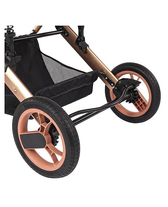 Babyhug Majestic Stroller Cum Carry Cot With Canopy - Blue Checked