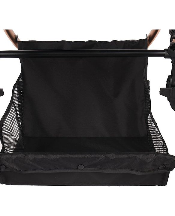 Babyhug Majestic Stroller Cum Carry Cot With Canopy - Blue Checked