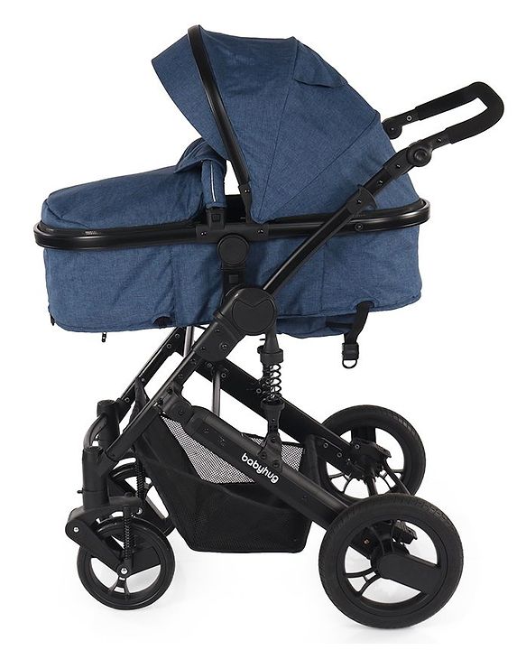 Babyhug Majestic Stroller Cum Carry Cot With Canopy - Royal Blue