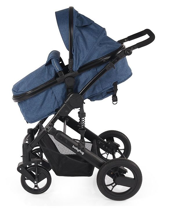 Babyhug Majestic Stroller Cum Carry Cot With Canopy - Royal Blue