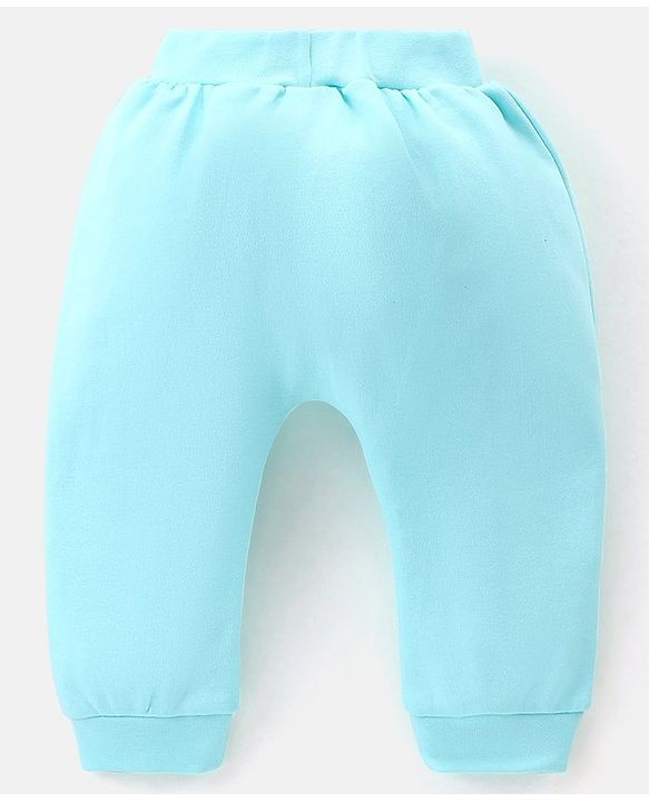 Babyhug Cotton Full Length Diaper Pants Stripes & Bear Print Pack Of 3- Blue & Orange