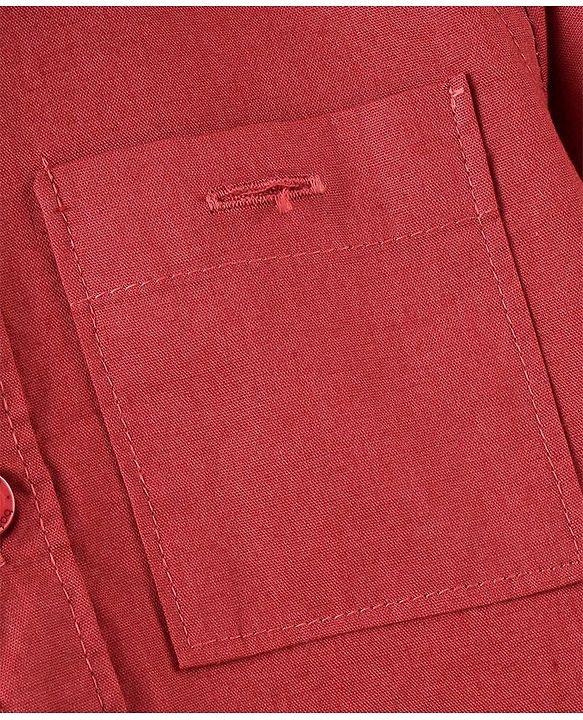 Babyhug 100% Cotton Woven Full Sleeves Solid Shirt - Red