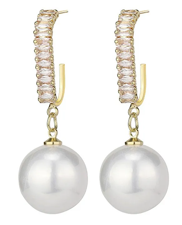 Elegant Gold-Toned Earrings with Romantic Pearl Drop for Valentine's Day –  Perfectly Average