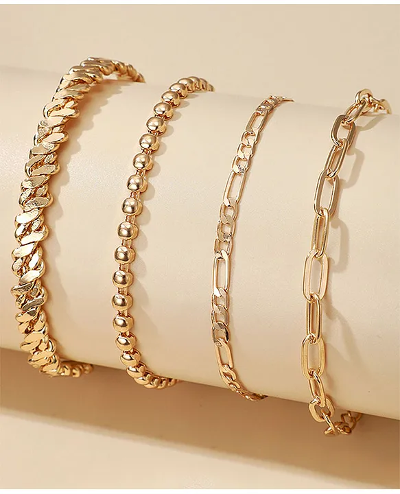 Yellow Chimes Women Gold-Toned Gold-Plated Wraparound Bracelet (Gold) At Nykaa, Best Beauty Products Online