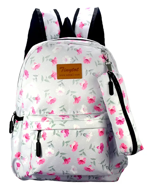 Tinytot Stylish & Trendy Water Resistant Backpack with Pencil Pouch Pink 18  Inches Online in India, Buy at Best Price from Firstcry.com - 13773317