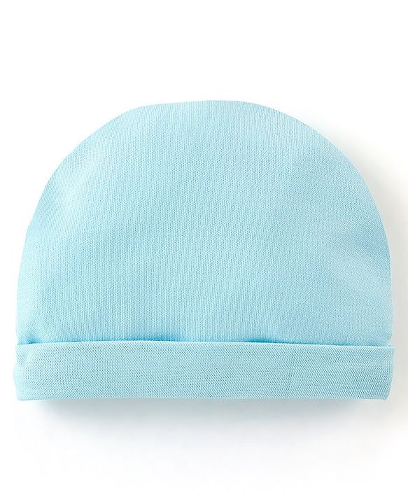 Babyhug 100% Cotton Cap Tiger Print Blue - Diameter 10 cm