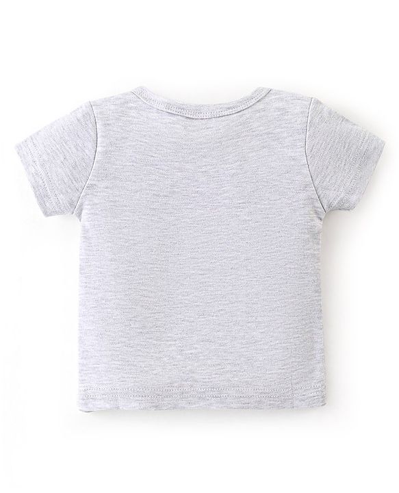 Babyhug 100% Cotton Half Sleeves Vests Stripes & Fries Print Pack of 3- Grey Blue & Yellow