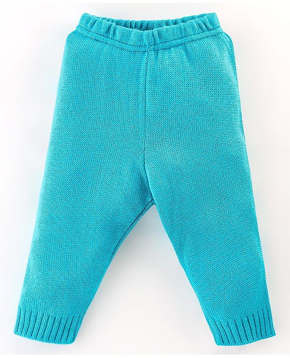 Babyhug Knit Full Sleeves Star Print Baby Sweater Sets - Blue