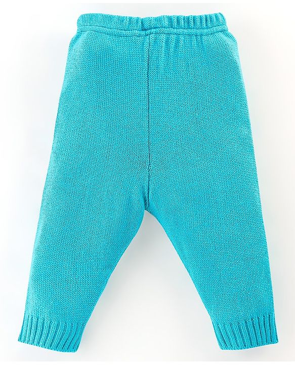 Babyhug Knit Full Sleeves Star Print Baby Sweater Sets - Blue