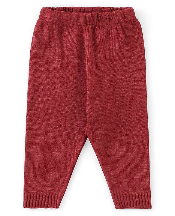 Babyhug Full Sleeves Sweater Set With Ikat Print - Red