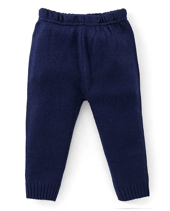 Babyhug Full Sleeves Striped Baby Sweater Set - Red & Navy
