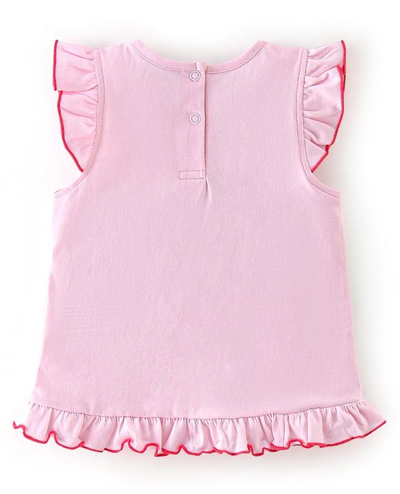 Babyhug 100% Cotton Sleeveless Top & Leggings Set Strawberry Print- Pink