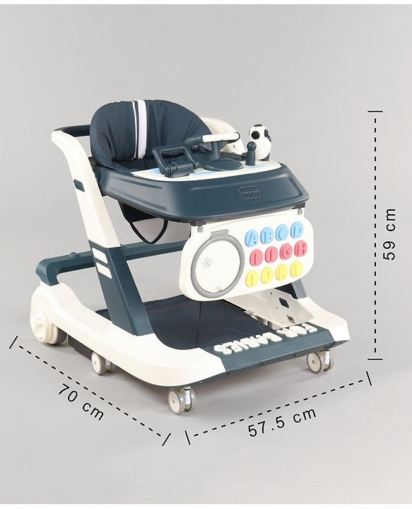 Babyhug Multifunctional Musical Anti-Fall & Convertible Baby Walker - Black
