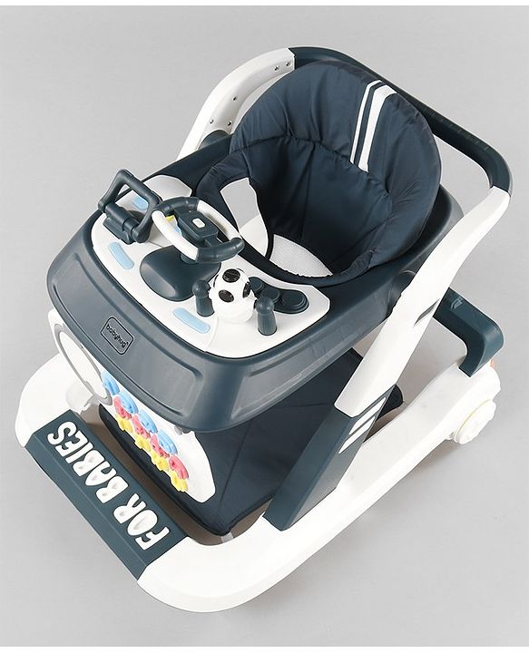 Babyhug Multifunctional Musical Anti-Fall & Convertible Baby Walker - Black