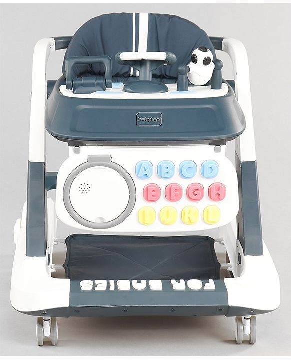Babyhug Multifunctional Musical Anti-Fall & Convertible Baby Walker - Black