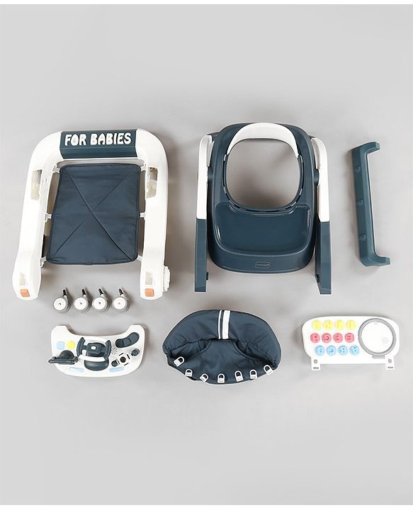 Babyhug Multifunctional Musical Anti-Fall & Convertible Baby Walker - Black