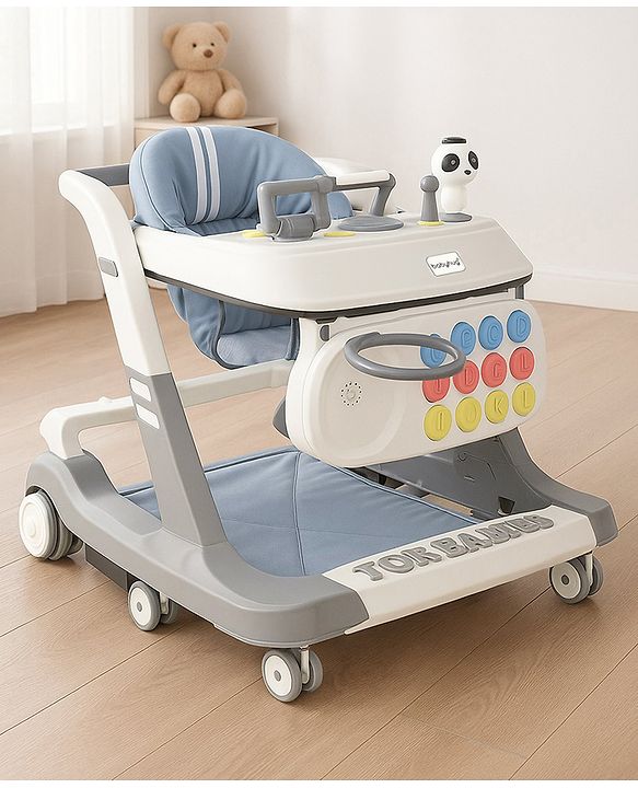 Babyhug Multifunctional Musical Anti-Fall & Convertible Baby Walker - Black