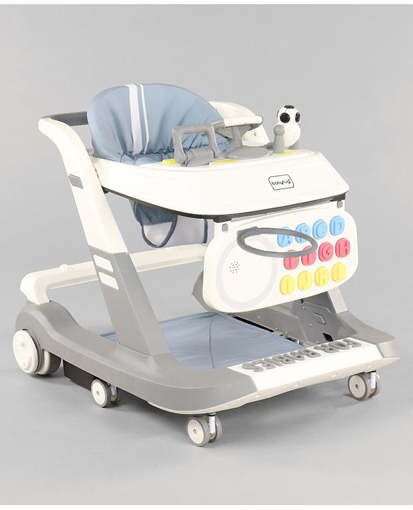 Babyhug Multifunctional Musical Anti-Fall & Convertible Baby Walker - Black