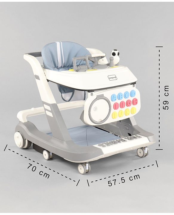 Babyhug Multifunctional Musical Anti-Fall & Convertible Baby Walker - Black