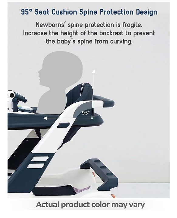 Babyhug Multifunctional Musical Anti-Fall & Convertible Baby Walker - Black