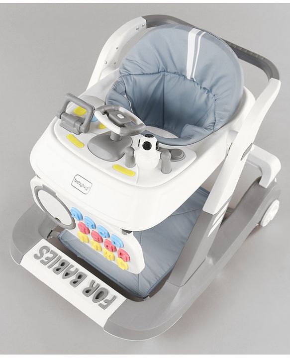 Babyhug Multifunctional Musical Anti-Fall & Convertible Baby Walker - Black