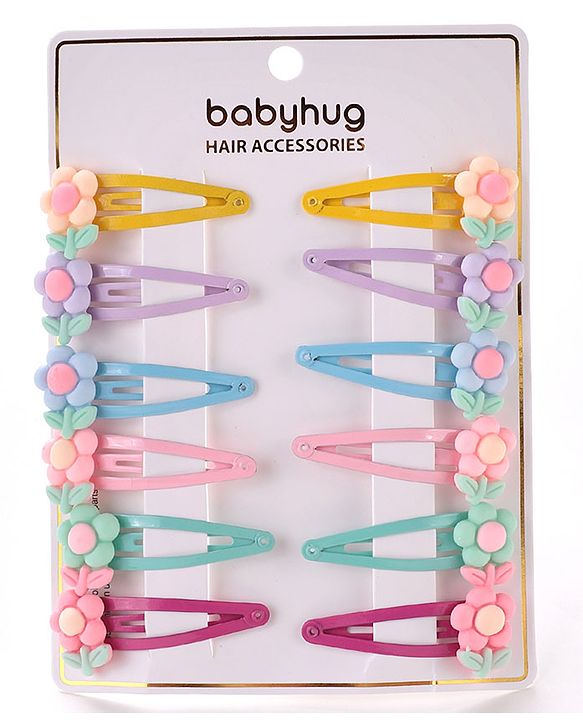 Babyhug Snap Clips Free Size Pack of 6 - Multicolor