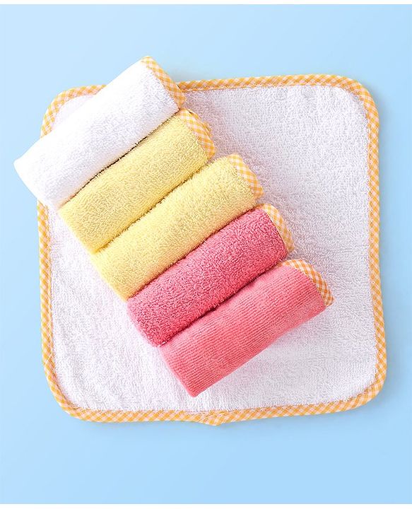 Babyhug Woven Terry Wash cloths Pack of 6 - Multicolour