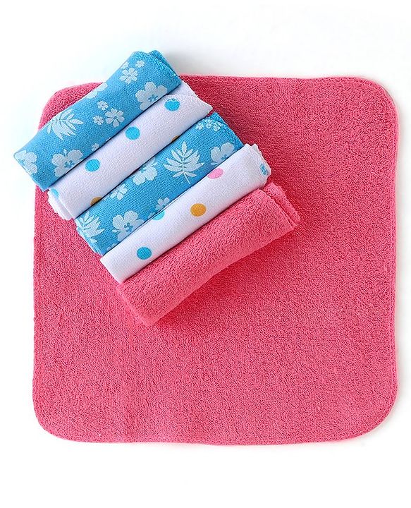 Babyhug Knit Terry Wash cloths Pack of 6 - Multicolour