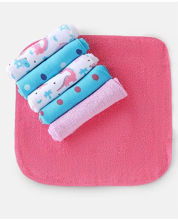 Babyhug Knit Terry Wash cloths Pack of 6 - Multicolour