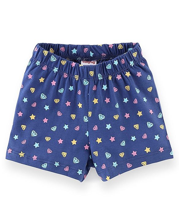 Babyhug Cotton Knit Half Sleeves Night Unicorn Print - Yellow