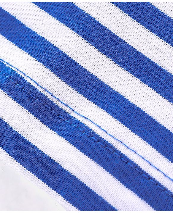 Babyhug 100% Cotton Knit Sleeveless Solid & Striped Sando Pack of 2 - Blue