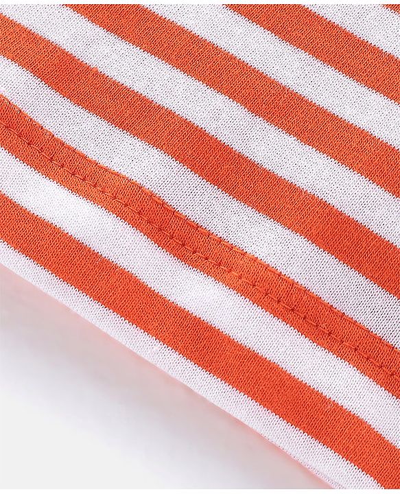 Babyhug 100% Cotton Knit Sleeveless Solid & Striped Sando Pack of 2 - Orange