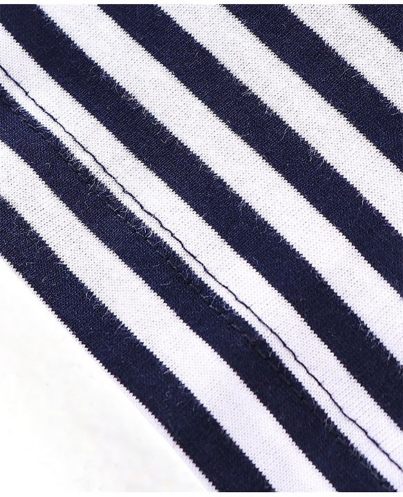 Babyhug 100% Cotton Knit Sleeveless Solid & Striped Sando Pack of 2 - Navy Blue