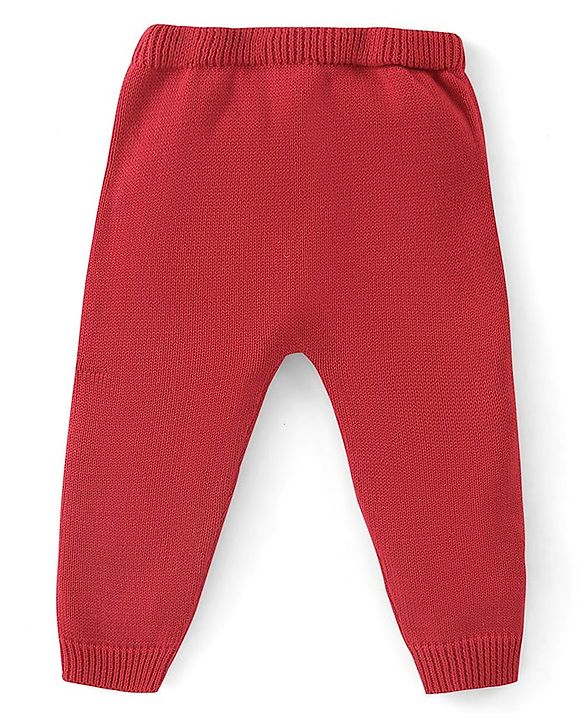 Babyhug Organic Cotton Full Sleeves Car Design Sweater Set with Cap - Red