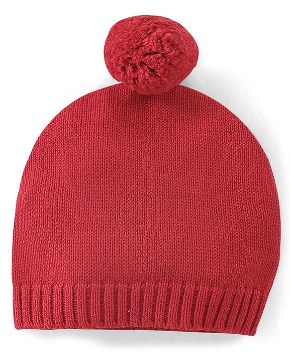 Babyhug Organic Cotton Full Sleeves Car Design Sweater Set with Cap - Red