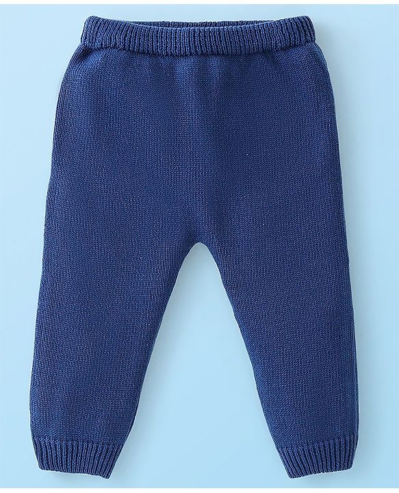 Babyhug Organic Cotton Knit Full Sleeves Striped Sweater & Pajama Set With Cap Ship Embroidery - Multicolour