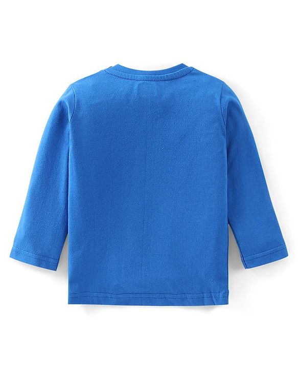 Babyhug Cotton Knit Full Sleeves Night Suit Stripes & Dino Print - Blue