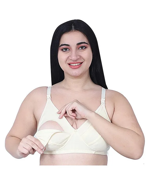 Elite Mom Cotton Solid Maternity & Nursing Bra Skin Online in India, Buy at  Best Price from  - 13791196
