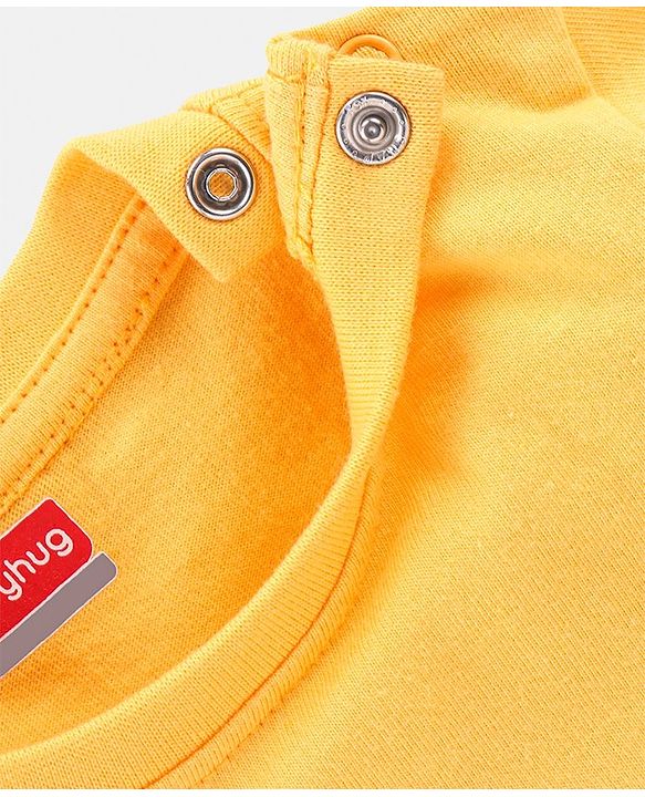 Babyhug Cotton Knit Half Sleeves Night Suit Car Print - Yellow