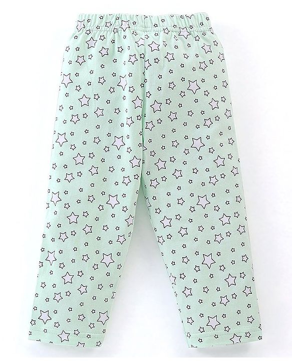 Babyhug Cotton Knit Half Sleeves Night Suit Sweet Kitty Print - Blue