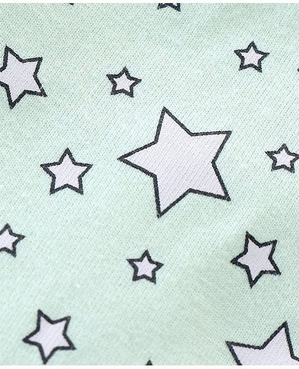 Babyhug Cotton Knit Half Sleeves Night Suit Sweet Kitty Print - Blue
