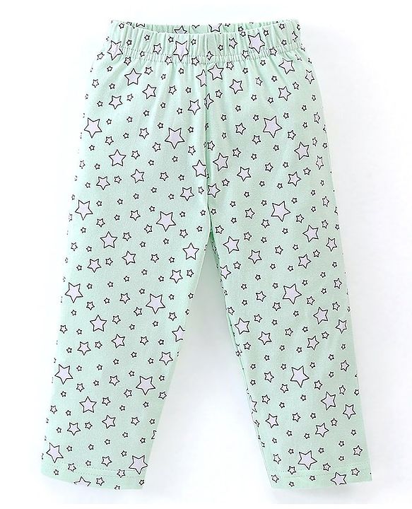 Babyhug Cotton Knit Half Sleeves Night Suit Sweet Kitty Print - Blue
