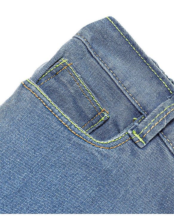 Babyhug Cotton Spandex Full Length Stretchable Solid Jeans - Dark Blue