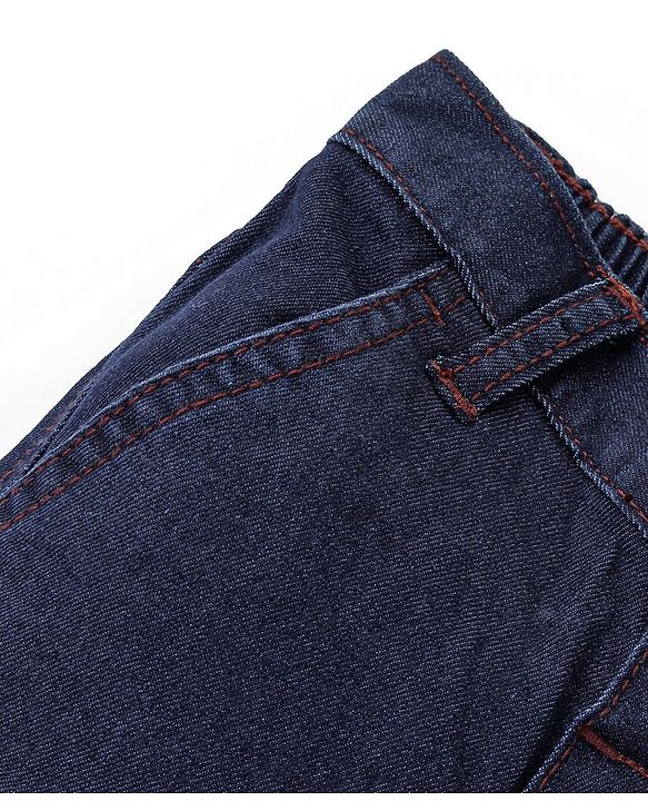 Babyhug Cotton Above Knee Length Bermuda With Stretch Solid Colour - Dark Blue