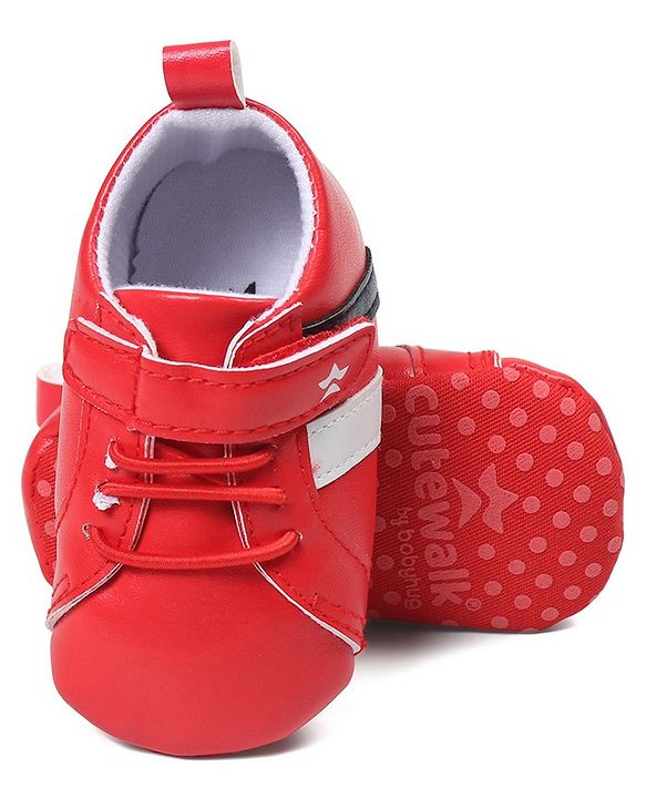 Cute Walk by Babyhug Velcro Closure Booties - Red