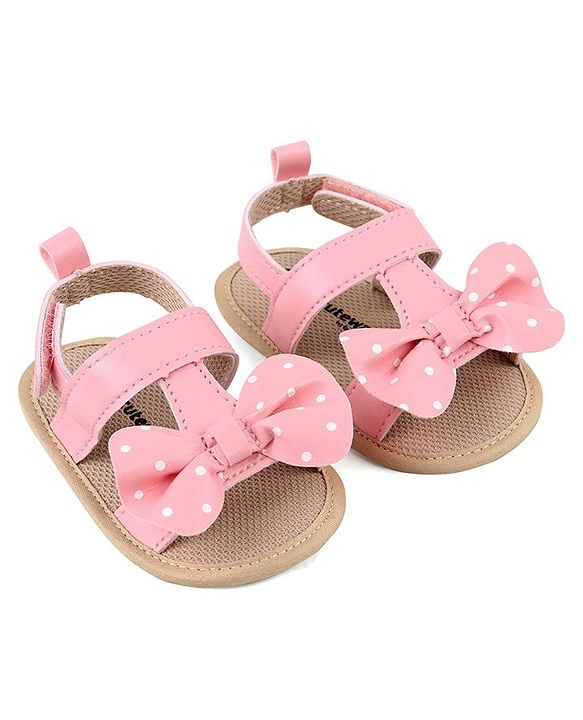 Cute Walk by Babyhug Velcro Closure Booties with Bow - Pink