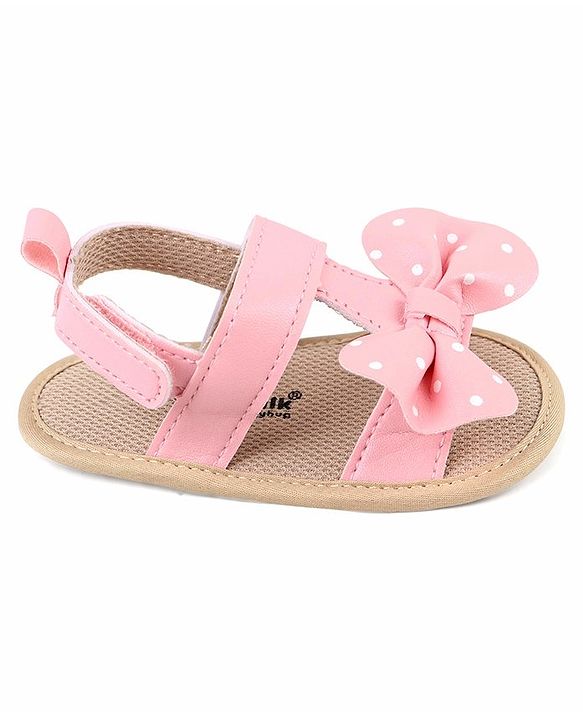 Cute Walk by Babyhug Velcro Closure Booties with Bow - Pink