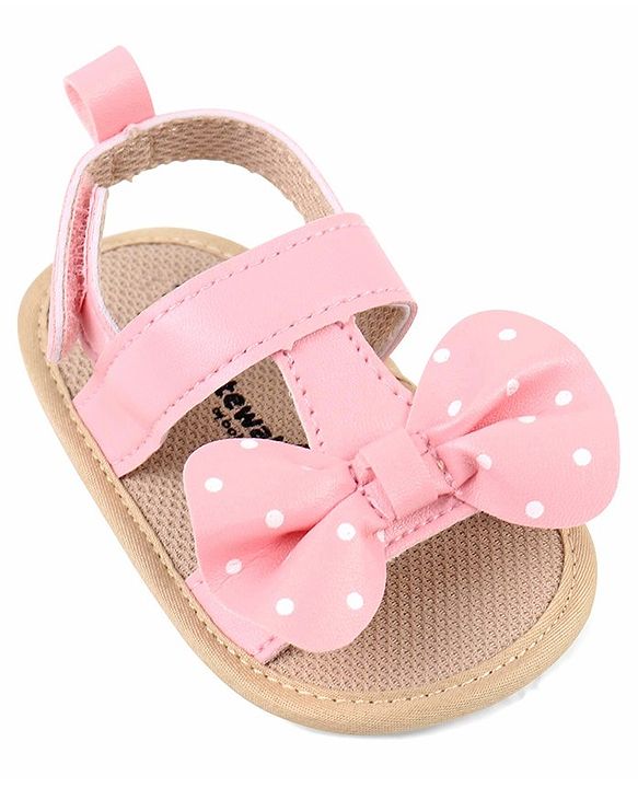 Cute Walk by Babyhug Velcro Closure Booties with Bow - Pink